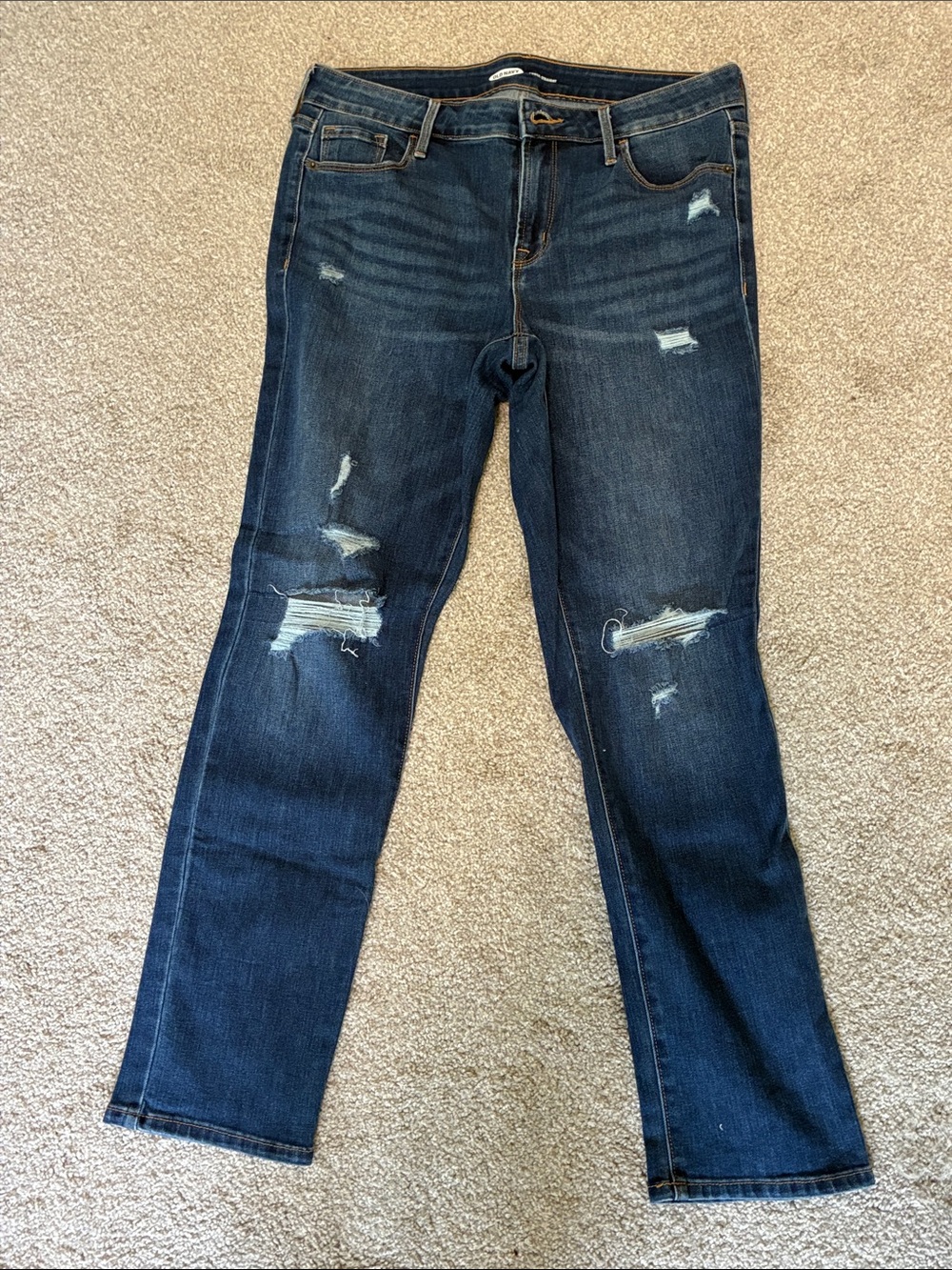 Old Navy - Never Worn Distressed Dark Blue Women’s Jeans